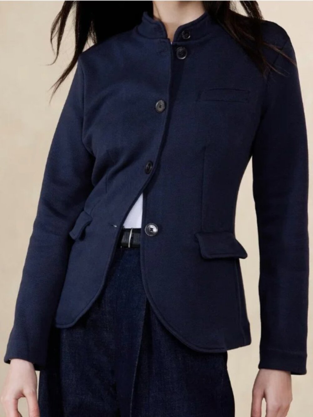 Banana Republic NWT Petite Knit Pique Blazer in Navy - Size XSP